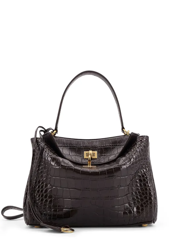 Rodeo Leather Shoulder Bag With Croco Effect - Balenciaga