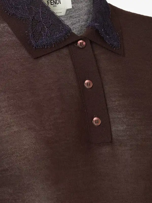 Lingerie Cashmere And Silk Polo Shirt - Fendi