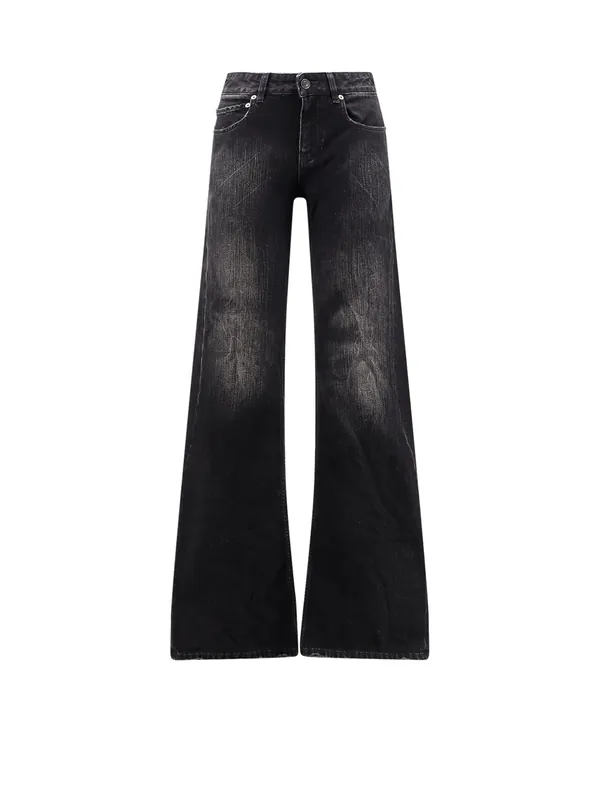 Wide Leg Black Denim Trousers - Balenciaga