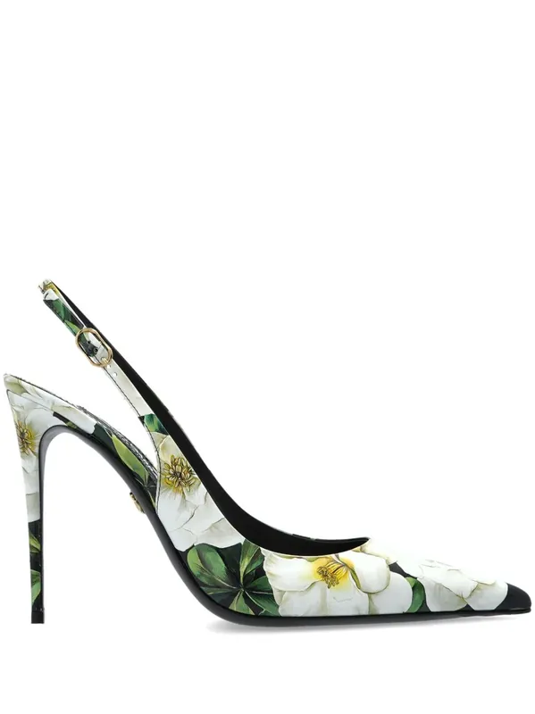 Printed Leather Slingback Pumps - Dolce & Gabbana