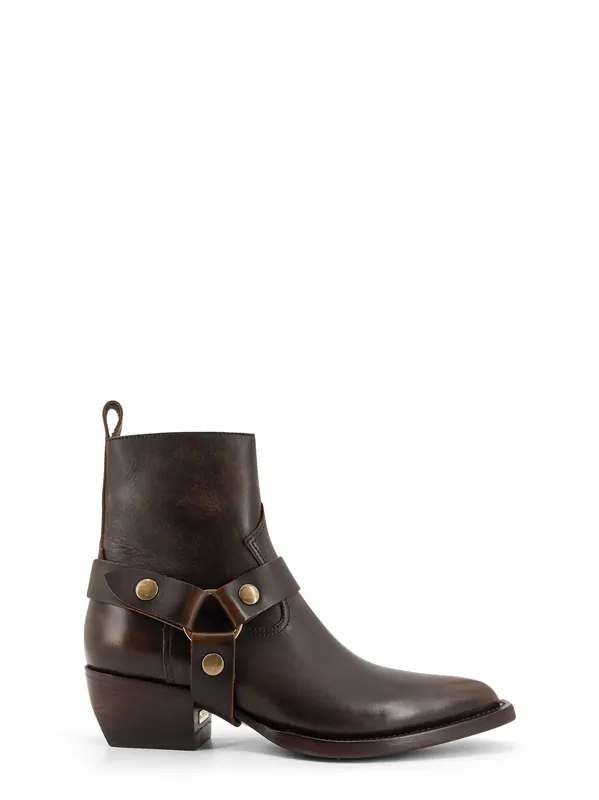 Debbie Distressed Leather Boots - Golden Goose
