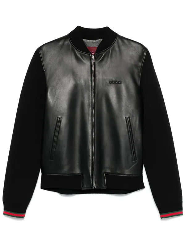 Leather Bomber Jacket - Gucci