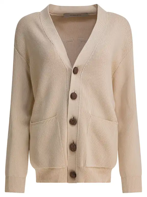 Cotton Cardigan Knitwear Beige - Golden Goose