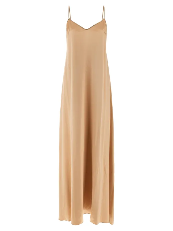Viscose Dress Dresses Beige - Ferragamo