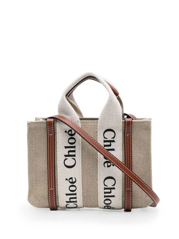 Woody Mini Linen Tote - Chloé