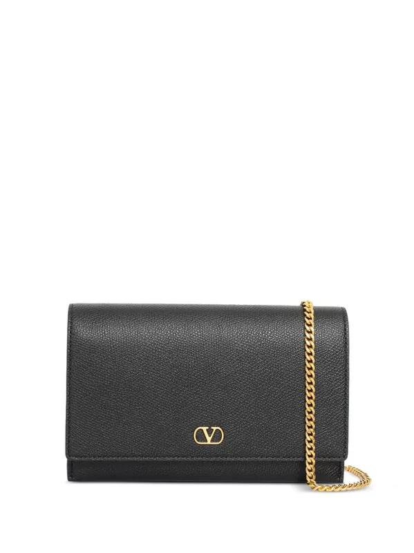 Vlogo Signature Leather Wallet On Chain - Valentino Garavani