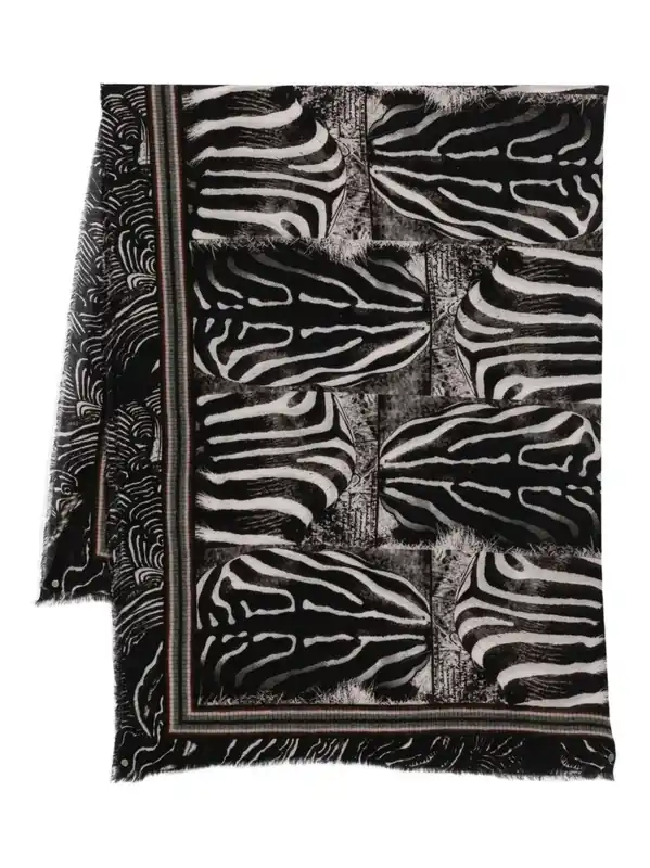 Zebra Wool And Cashmere Stole - Faliero Sarti