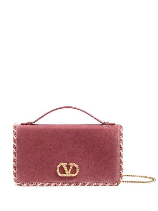 Vlogo Signature Velvet Wallet On Chain - Valentino Garavani