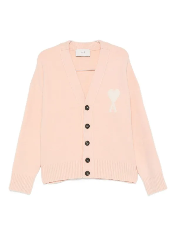 Ami De Coeur Wool Cardigan - Ami Paris