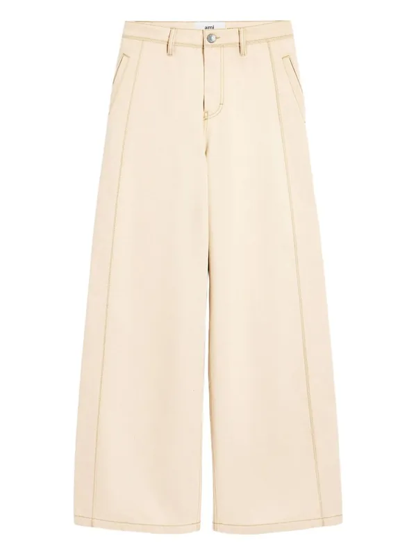 Super Wide Denim Jeans - Ami Paris