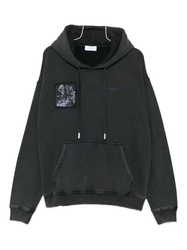 Faded Painting Skate Cotton Hoodie - Off-White