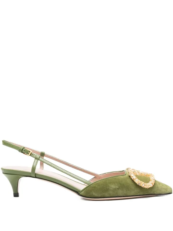 Vlogo Signature Velvet Slingback Pumps - Valentino Garavani