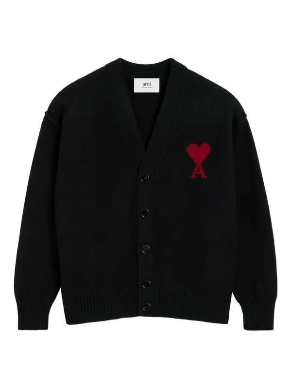 Ami De Coeur Wool Cardigan - Ami Paris