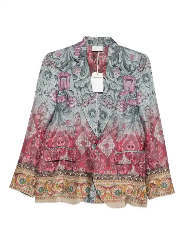 Silk Single-Breasted Jacket