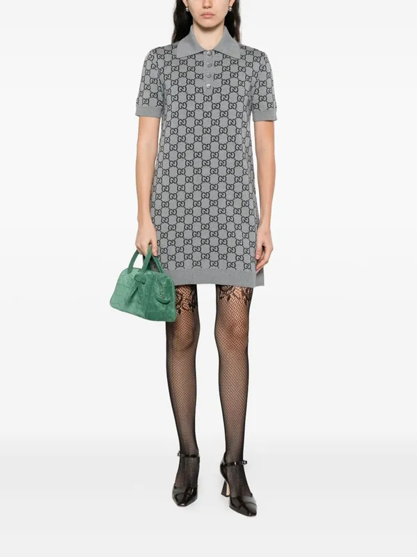 Gg Wool Polo Dress - Gucci