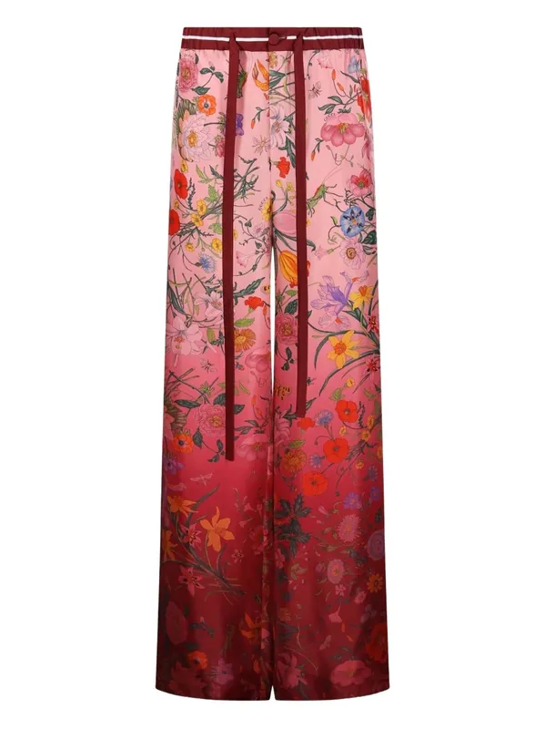Printed Silk Trousers - Gucci