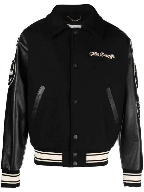 Wool And Leather Bomber Jacket - Golden Goose