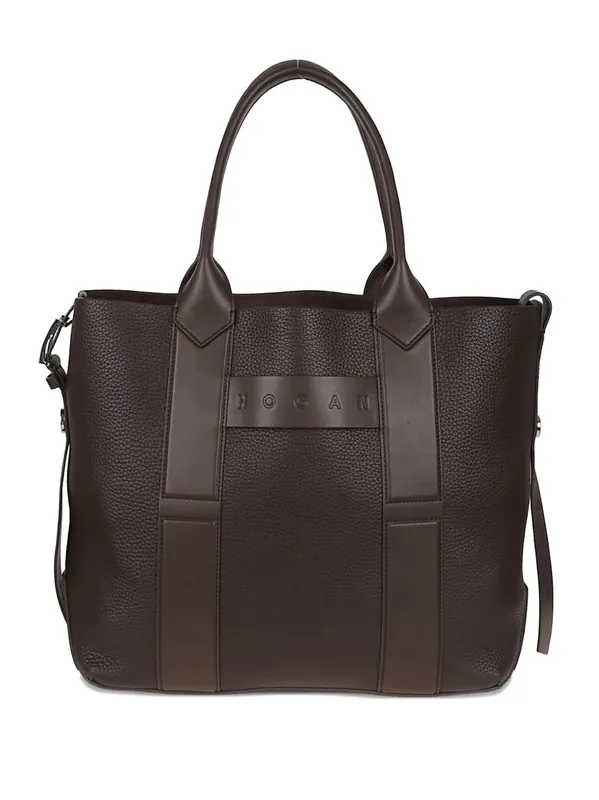 Script Medium Leather Tote Bag - Hogan Pre