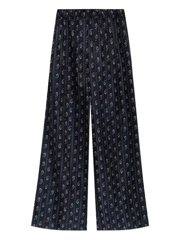 Jacquard Silk Trousers - Tory Burch