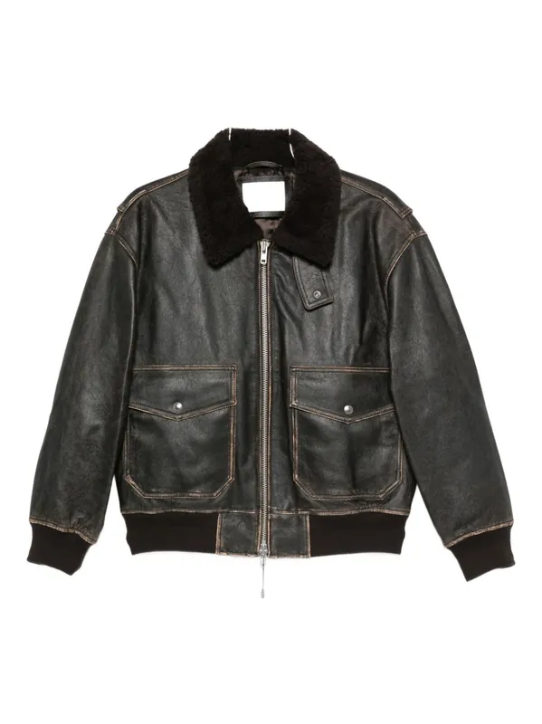Leather Shearling Jacket - Dunst
