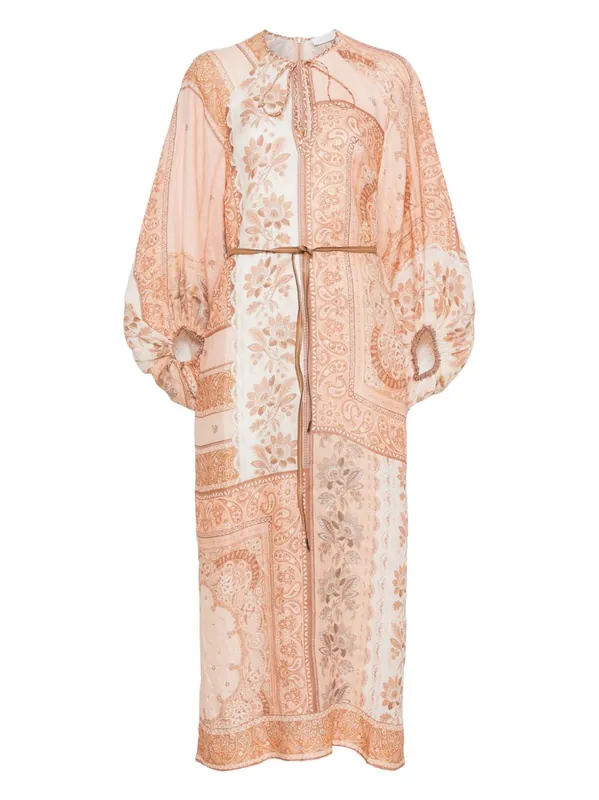 Printed Linen Maxi Dress - Zimmermann