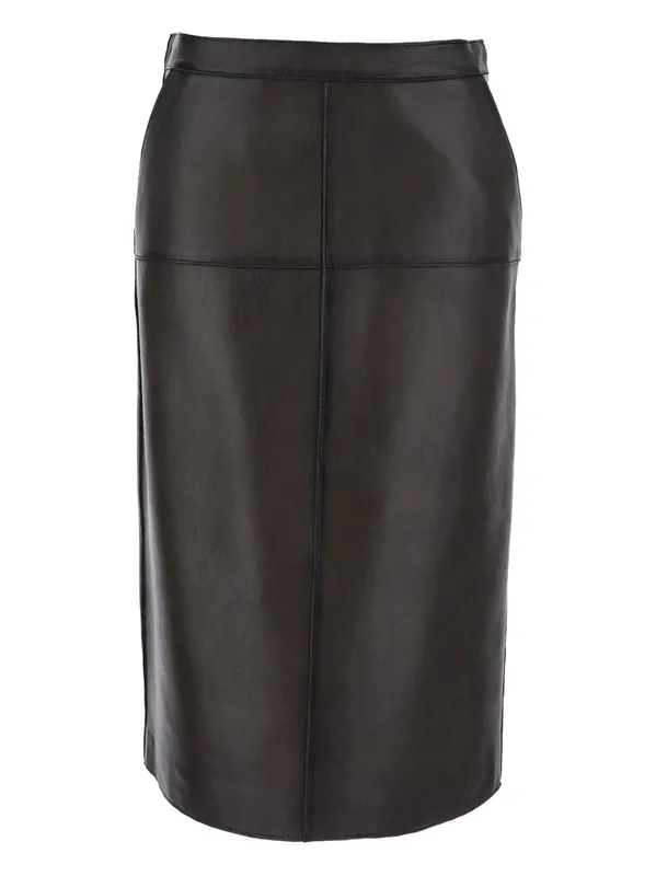 Leather Midi Skirt - P.A.R.O.S.H.