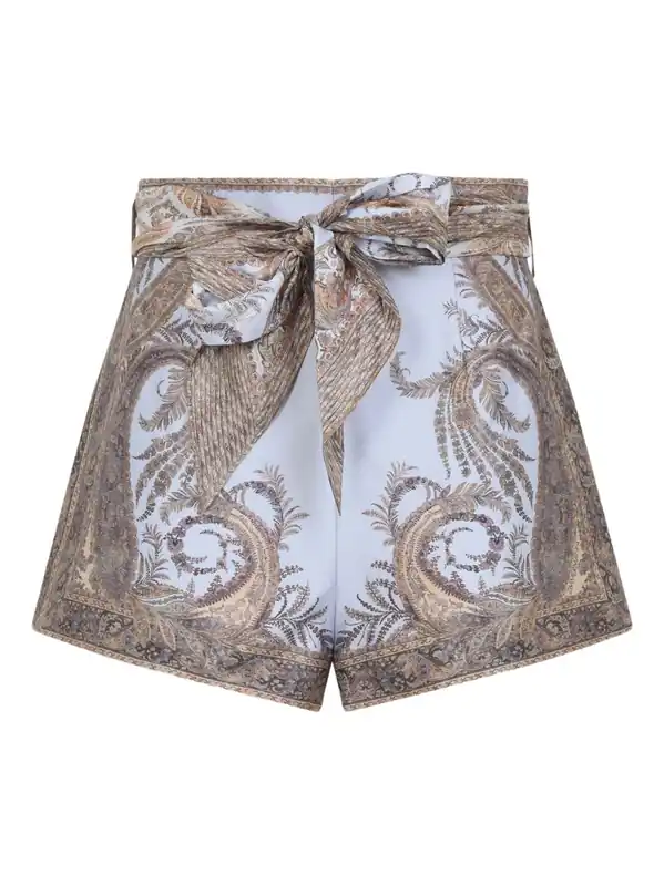 Silk And Cotton Printed Shorts - Zimmermann