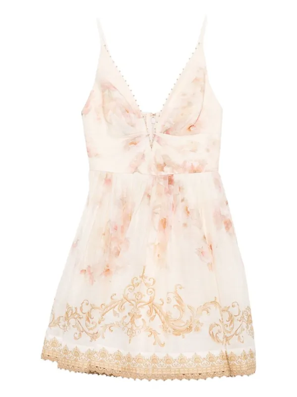 Hypnotic Linen And Silk Mini Dress - Zimmermann