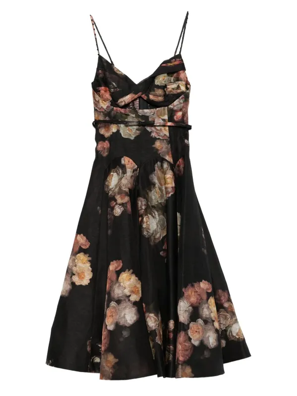 Hypnotic Linen And Silk Mini Dress - Zimmermann