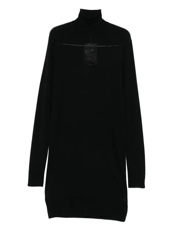 Wool Turtle-Neck Midi Dress