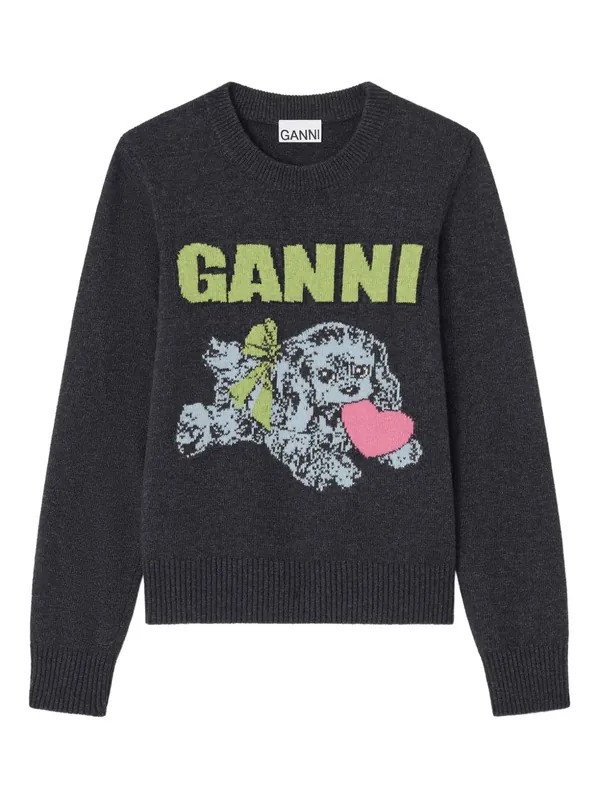 Puppy Love Crewneck Sweater - Ganni