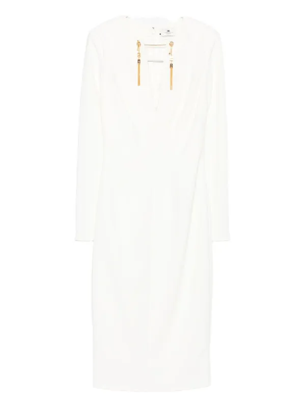 V-Necked Midi Dress