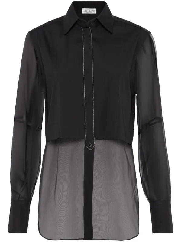 Cotton And Silk Blend Shirt - Brunello Cucinelli