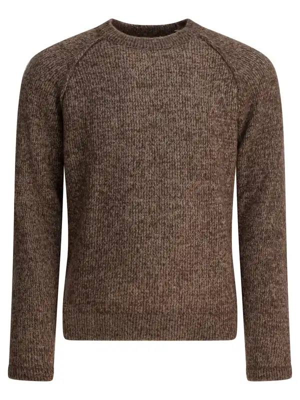 Wool Crew Neck Sweater Knitwear Brown - Rakkì