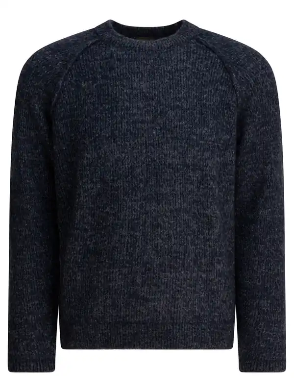 Wool Crew Neck Sweater Knitwear Blue - Rakkì