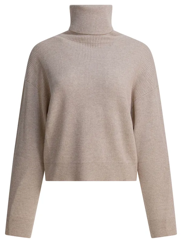 Wool And Cashmere Sweater Knitwear Beige - Brunello Cucinelli