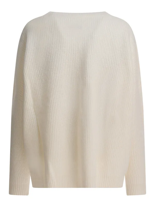 Cashmere Blend Crewneck Sweater Knitwear White - Max&Moi
