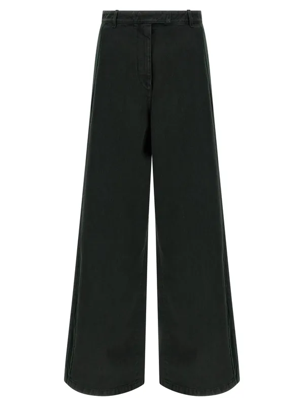 Velvet Insert Jeans Green - Dries Van Noten