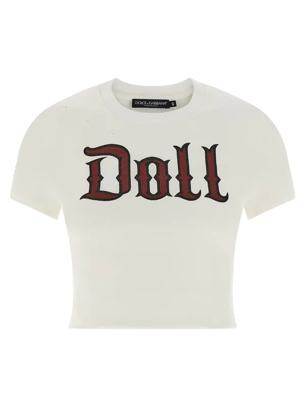 Used Effect Cotton T-Shirt White