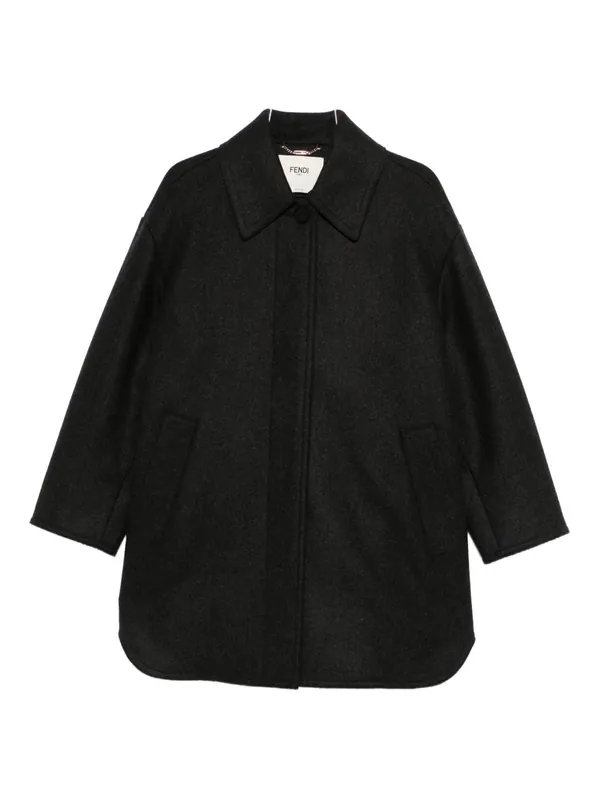 Wool Midi Coat - Fendi