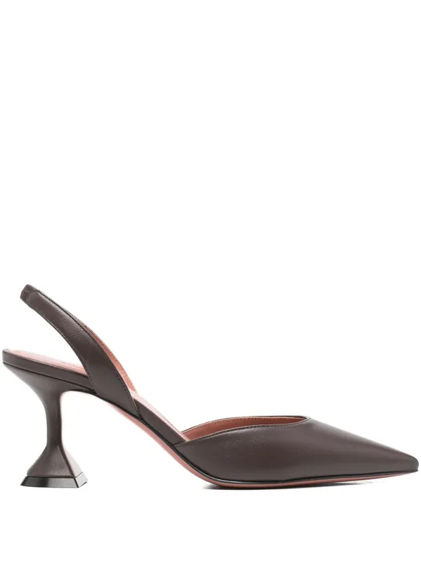 Holli Leather Slingback Pumps - Amina Muaddi