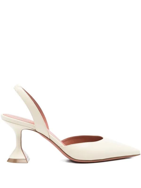 Holli Leather Slingback Pumps - Amina Muaddi
