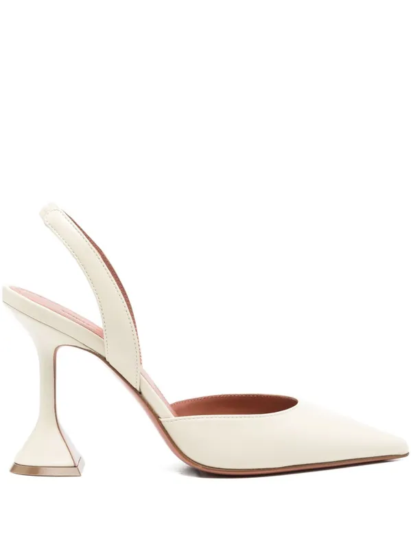 Holli Leather Slingback Pumps - Amina Muaddi