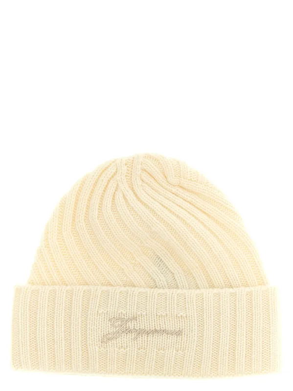 Le Bonnet Tourni Hats White - Jacquemus