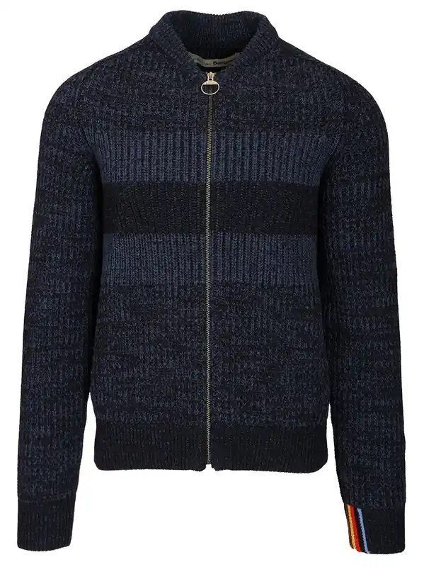 Knitted Bomber Jacket Knitwear Blue - Barbour X Paul Smith