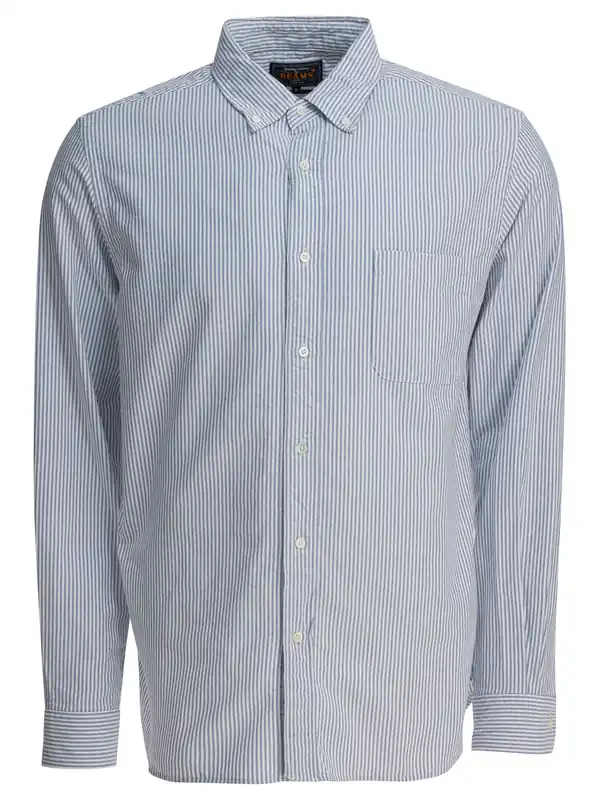 Cotton Striped Shirt Shirts Blue - Beams Plus