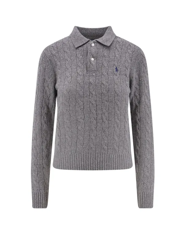 Cable Knit Wool And Cashmere Polo Sweater - Polo Ralph Lauren