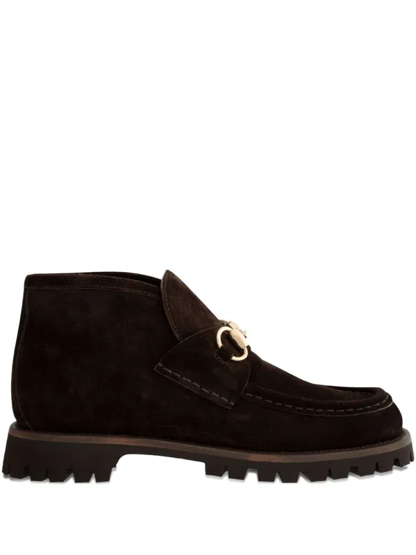 Horsebit Suede Ankle Boots - Gucci