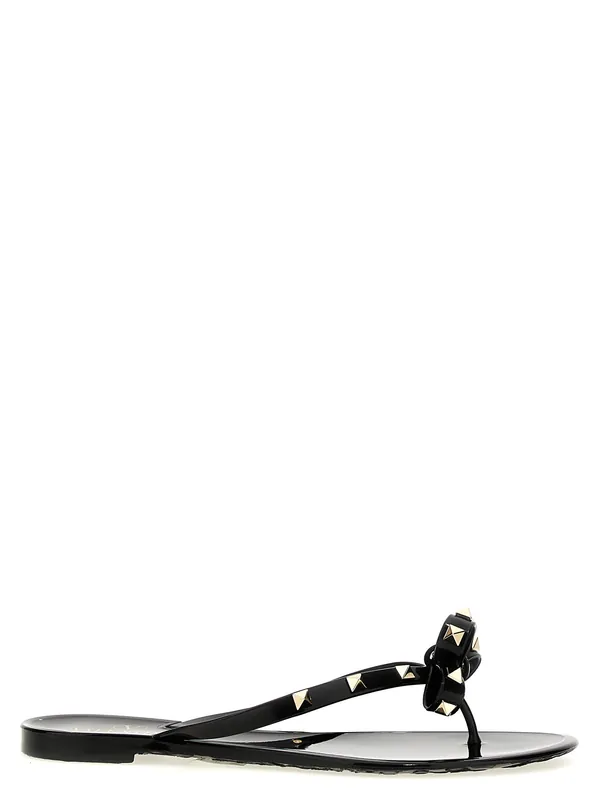 Pm Thong Rockstud Sandals Black - Valentino Garavani