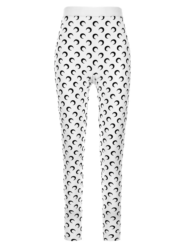Moon Printed Jersey Leggings White/Black - Marine Serre